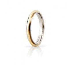 UNOAERRE Andromeda Slim Wedding Ring 3mm White Yellow Gold Brilliant Promises
