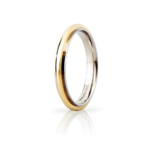 UNOAERRE Andromeda Slim Wedding Ring 3mm White Yellow Gold Brilliant Promises