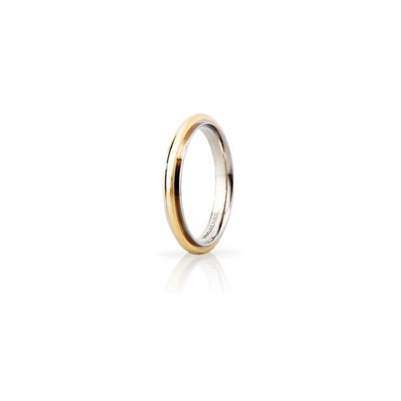 UNOAERRE Andromeda Slim Wedding Ring 3mm White Yellow Gold Brilliant Promises