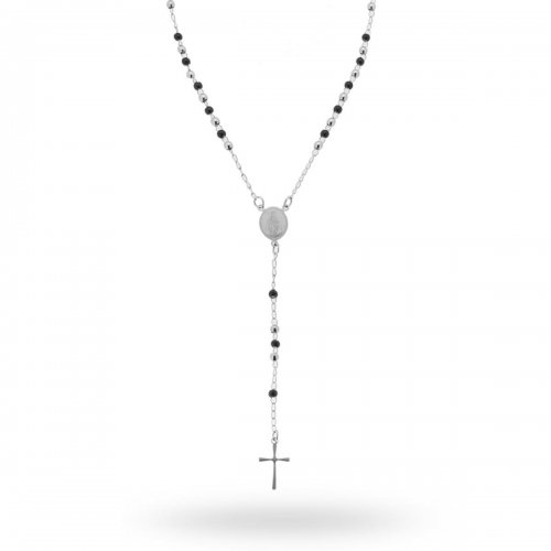 Rosary necklace in unisex steel 50 cm 12940
