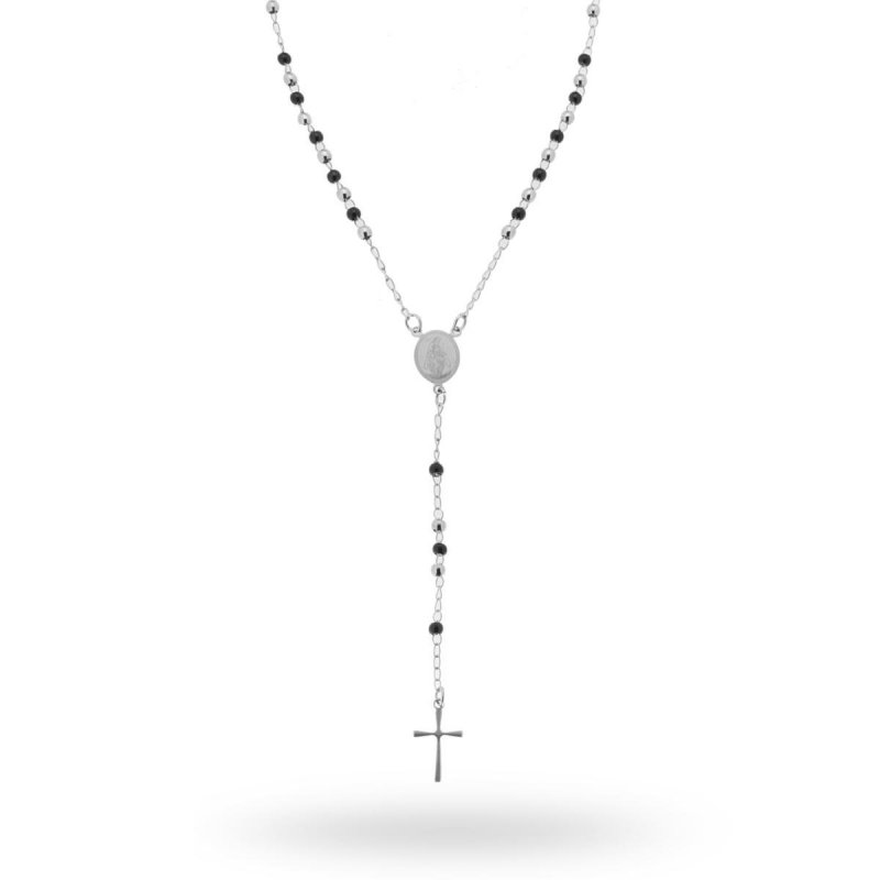 Rosary necklace in unisex steel 50 cm 12940