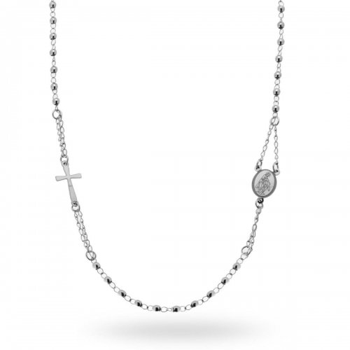 Rosenkranz runde Halskette aus Unisex-Stahl 50 cm 13837