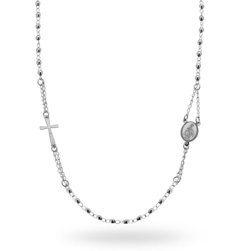 Rosenkranz runde Halskette aus Unisex-Stahl 50 cm 13837