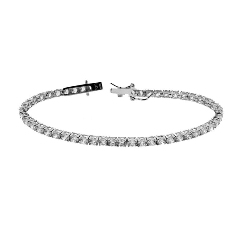 Tennis bracelet Silver 925 18 cm White stones 14373