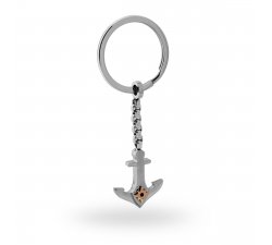 Keychain Steel Anchor with Wind Rose 15828