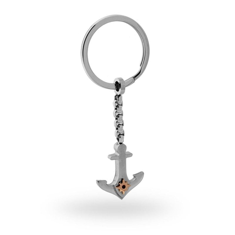Anker-Schlüsselanhänger aus Stahl mit Kompassrose 15828