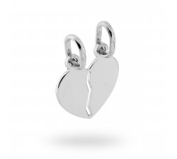 Double pendant HIM and HER with broken Heart to break 925 Silver 12419