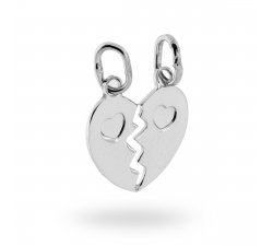 Double pendant HIM and HER with broken Heart to break Silver 925 12420