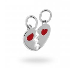 Double pendant HIM and HER with broken Heart to break Silver 925 12466