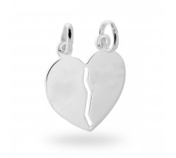 Double pendant HIM and HER with broken Heart to break Silver 925 11162