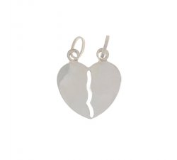 Double Pendant with Broken Heart to Break White Gold 803321703332