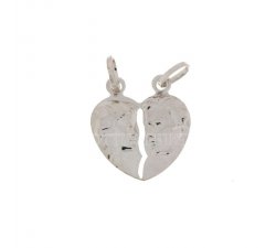 Double Pendant with Broken Heart to Break White Gold 803321703257