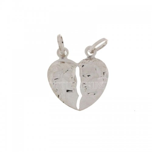 Double Pendant with Broken Heart to Break White Gold 803321703257