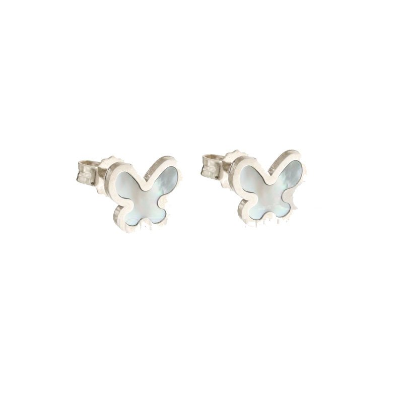 Women's Earrings White Gold Butterflies 803321733452