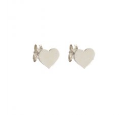 White Gold Women Hearts Earrings 803321733435