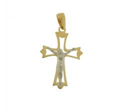 Yellow and White Gold Men's Cross 803321714002