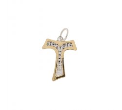 Tau-Kreuz in Gelb- und Weißgold 803321713766