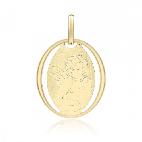 Yellow gold angel pendant 803321714868