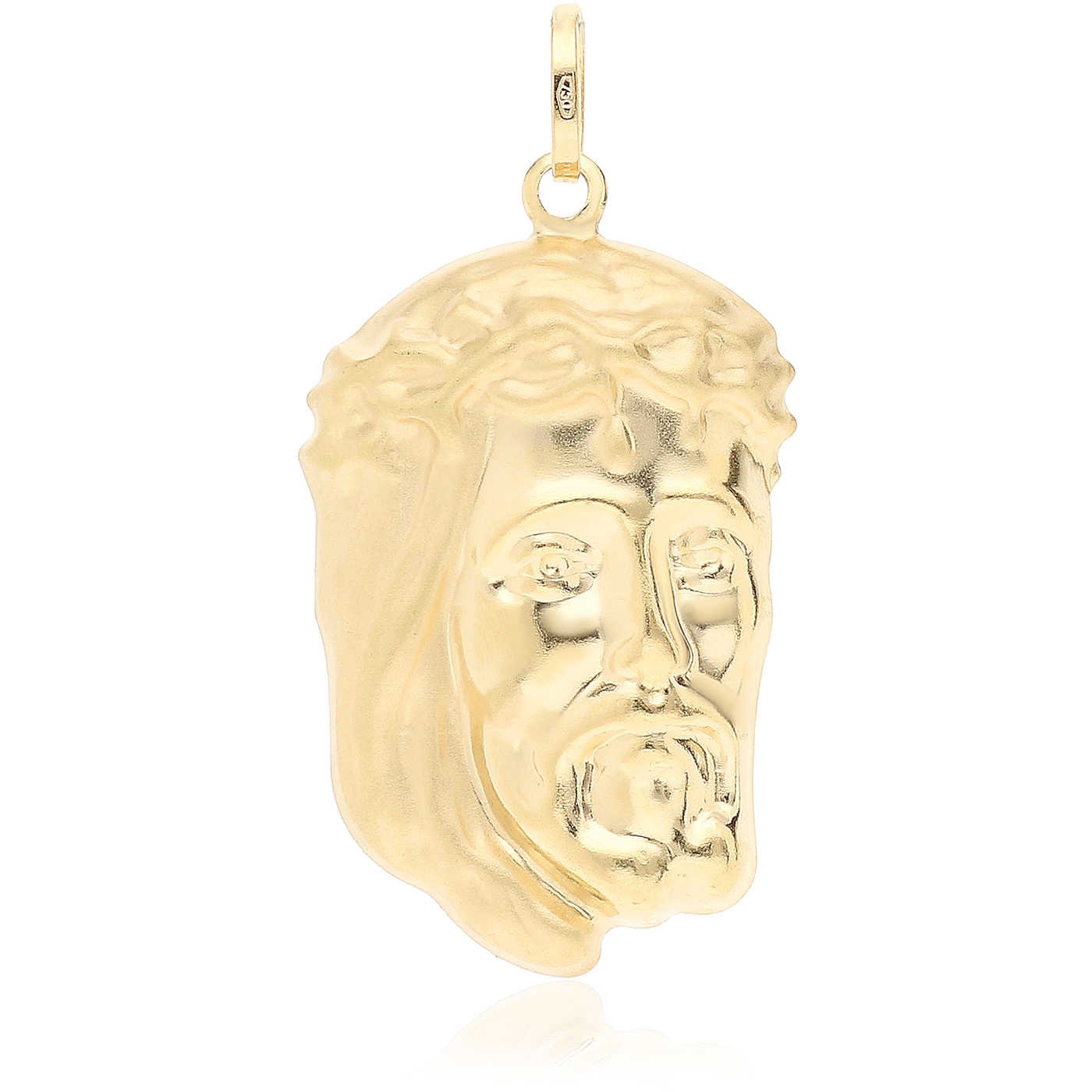 Yellow Gold Jesus Christ Face Pendant 803321712033 GioielleriaLucchese.it