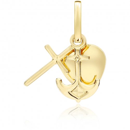 Pendant faith hope charity yellow gold 803321700427