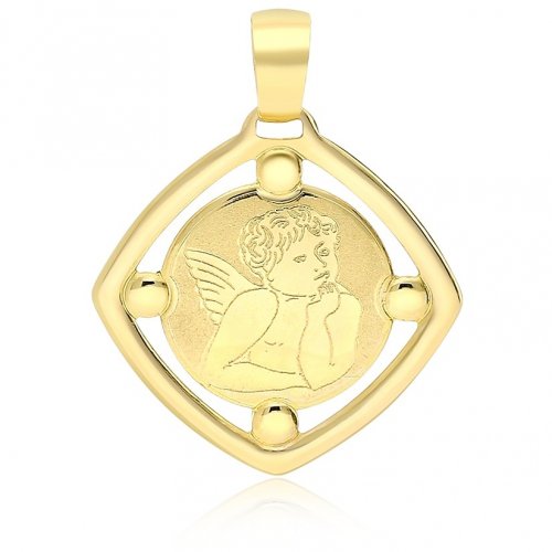 Yellow gold angel pendant 803321714895