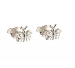 Girls Butterfly Earrings White Gold 803321712443