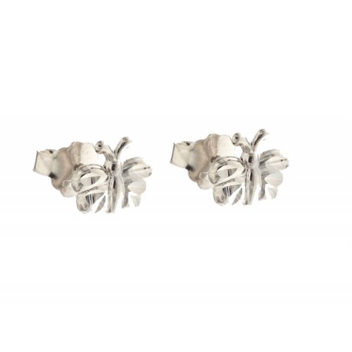 Girls Butterfly Earrings White Gold 803321712443