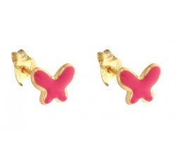 Yellow Gold Butterfly Girl Earrings 803321716612