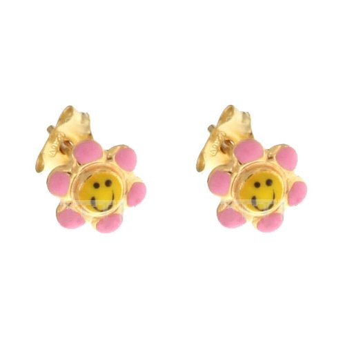 Flower Girl Yellow Gold Earrings 803321716634