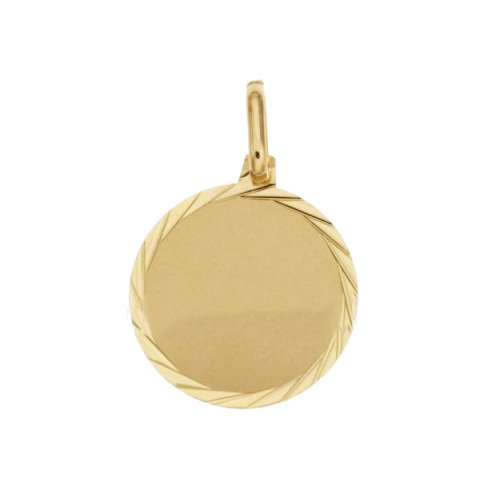 Yellow gold customizable medal pendant 803321710548
