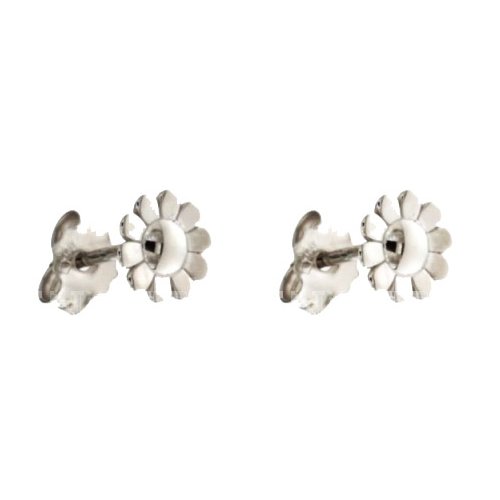 White Gold Flower Girl Earrings 803321730748