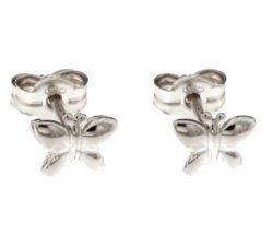 Mädchen Ohrringe Schmetterling Weißgold 803321728717