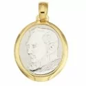 Padre Pio pendant yellow and white gold 803321714892