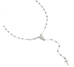 Rosary Necklace White Gold Miraculous Madonna 803321716854