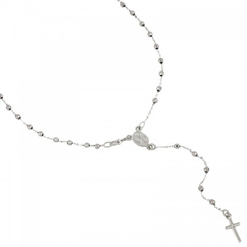 Rosary Necklace White Gold Miraculous Madonna 803321716854