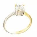 Two-tone solitaire ring for woman in White and Yellow Gold 803321736194