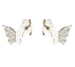 Girls Butterfly Earrings White Gold 803321736916