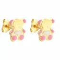 Yellow Gold Teddy Bear Earrings 803321712438