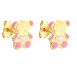 Yellow Gold Teddy Bear Earrings 803321712438