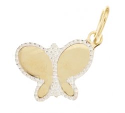 Women's butterfly pendant Yellow and white gold 803321726648