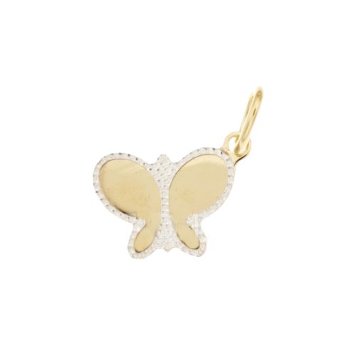 Ciondolo donna farfalla Oro giallo e bianco 803321726648