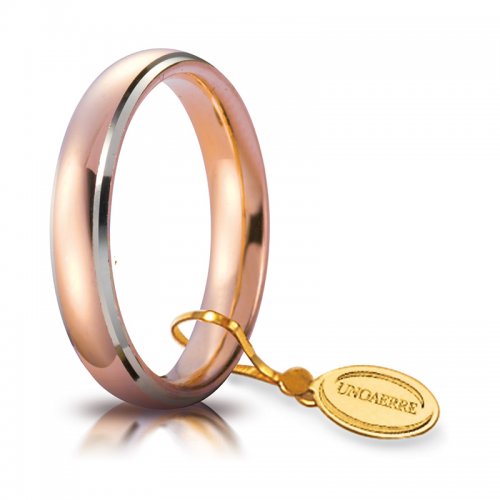 Unoaerre Wedding Ring Convenient 4 mm Rose gold white edges