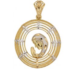 Lady pendant with Madonna in yellow and white gold 803321731694