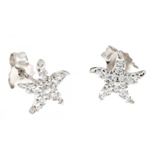 Starfish Girl Earrings White Gold 803321713559