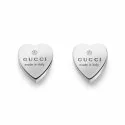 Gucci Women's Silver Heart Earrings Trademark Collection YBD22399000100U