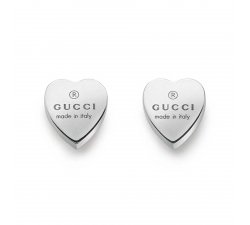 Gucci Women's Silver Heart Earrings Trademark Collection YBD22399000100U
