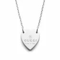 Gucci Damen Silber Herz Halskette Trademark Collection YBB22351200100U
