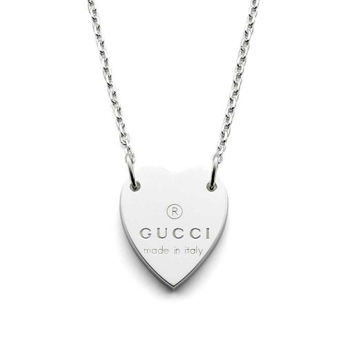 Gucci Damen Silber Herz Halskette Trademark Collection YBB22351200100U