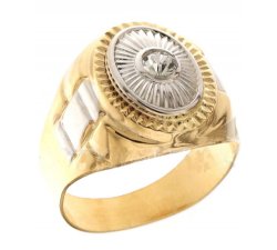 Men&#39;s Ring in White and Yellow Gold 803321700382