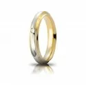 UNOAERRE Cassiopeia Wedding Ring with Diamond White Yellow Gold Brilliant Promises